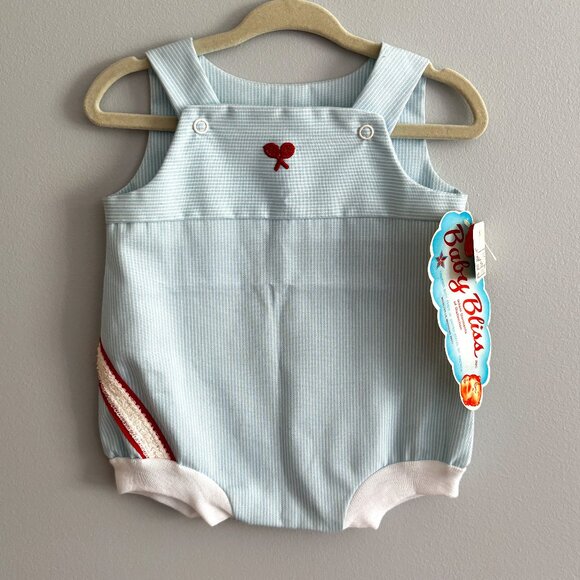 Baby Bliss Tennis Bubble Romper Paper Tag Deadstock Vintage NWT 3M - Picture 1 of 6